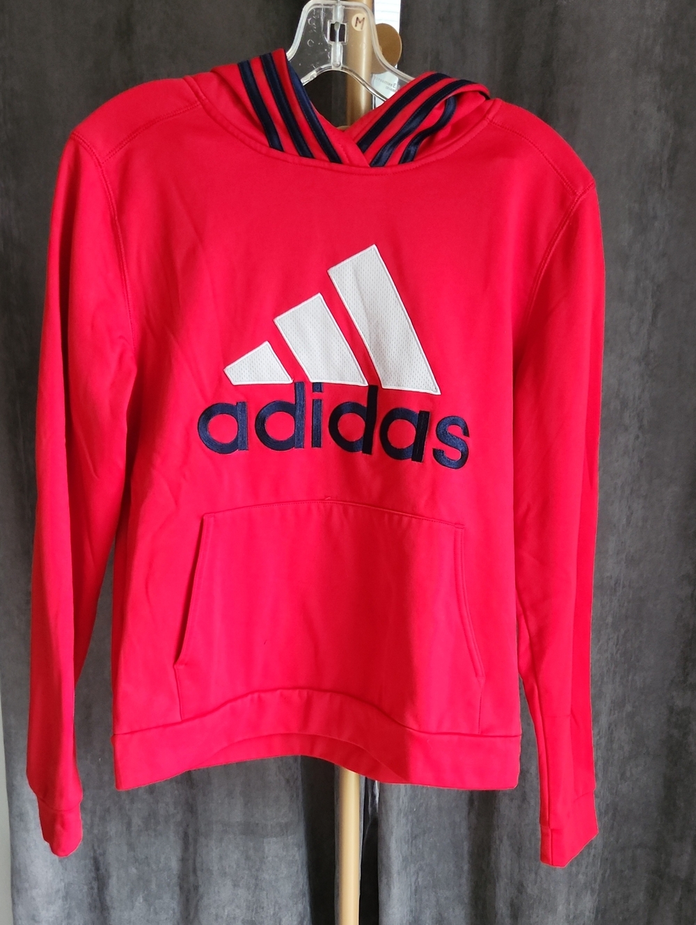 adidas Hot Pink Hoodie with Navy and White Logo